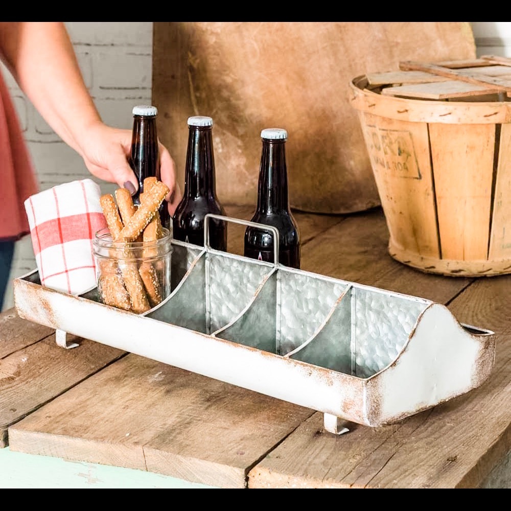 Whitewash Feed Trough Caddy - Fixer Upper Style!